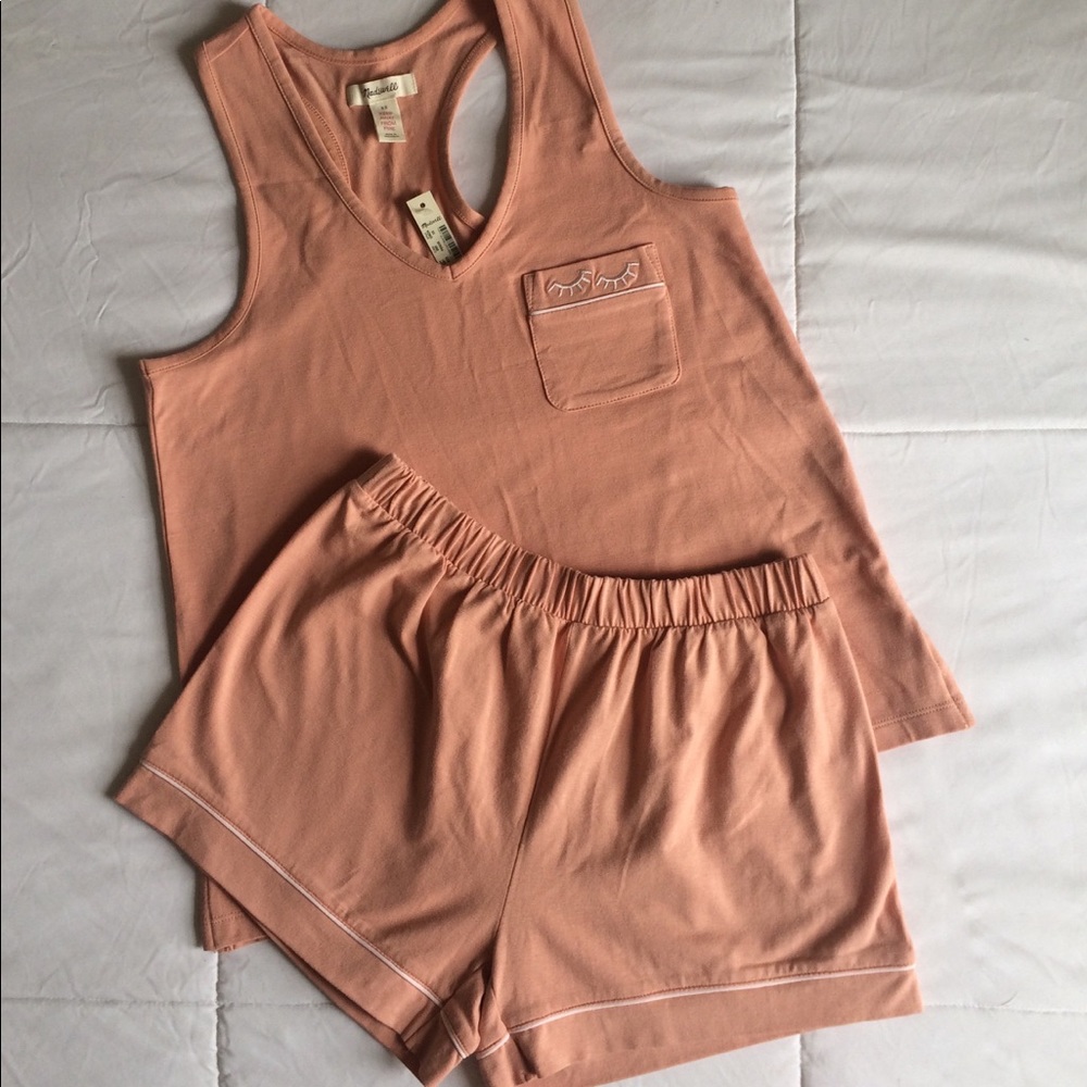 Madewell Embroidered pajama set size XS
